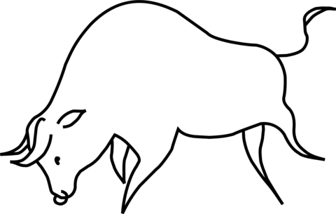 Bull From Cattle Coloring Page